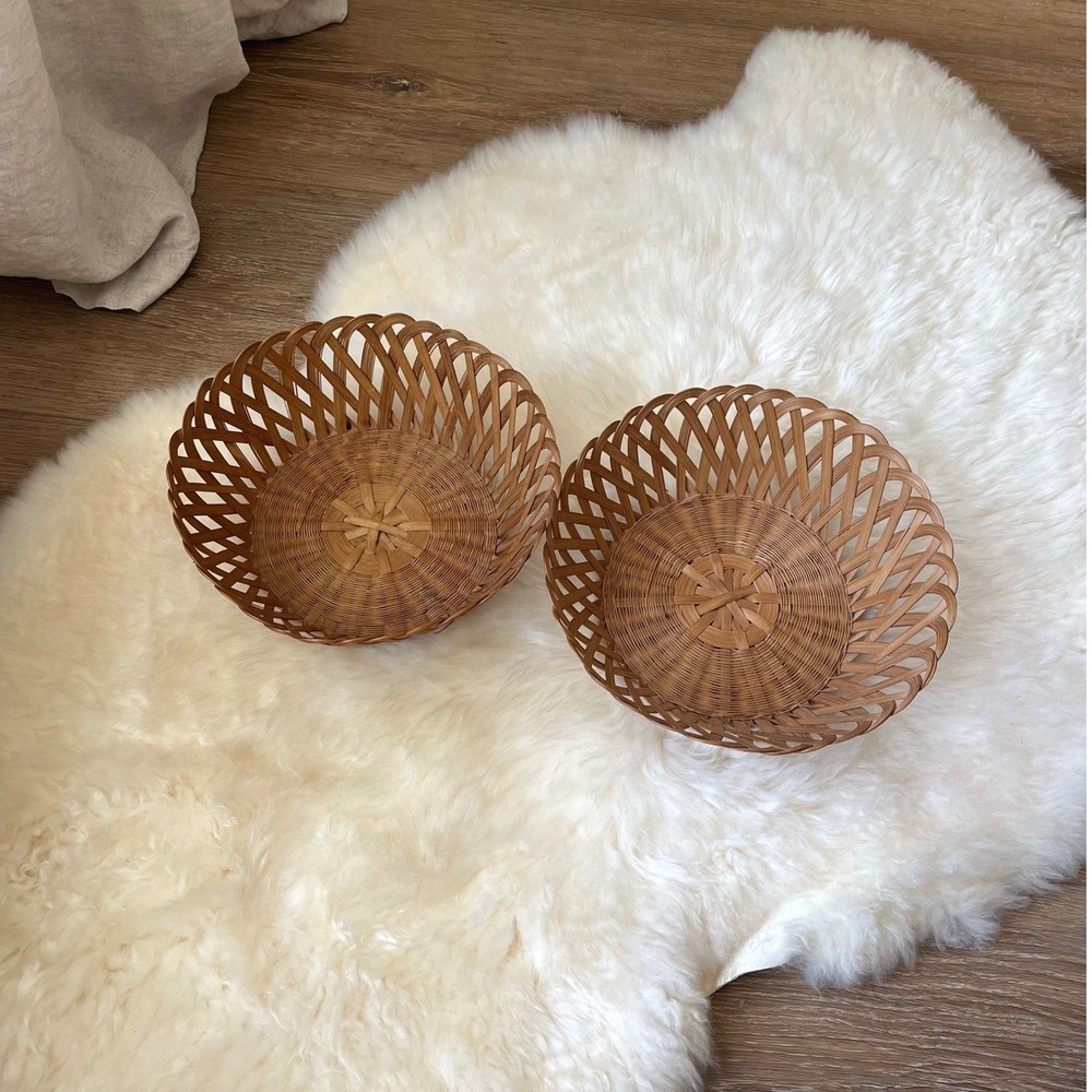 Vintage Woven Open-Weave Baskets